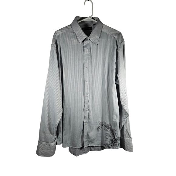 Level Ten Men's Long Sleeve Button Down Shirt L‎ Grey Print XXL - Picture 1 of 8